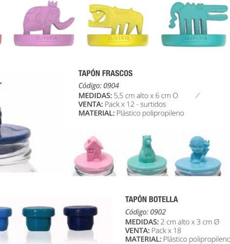 Tapas De Frasco Oliverta Y Milo C/u X 30 Unidades 0