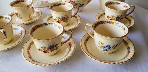 6 Dúos: Tazas Y Platos De Café Loza Inglesa Antigua Johnson 0