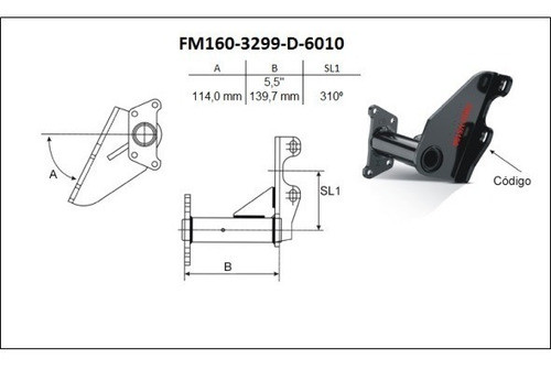 Soporte De Leva Del. Izq. Fm160-3299-d-6010 Agrale Mt12 Ma15 0