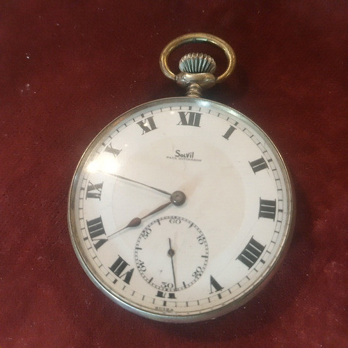 Reloj De Bolsillo Antiguo Solvil Paul Ditisheim Funcionando 0
