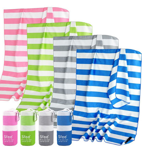 Sfee 4 Pack Toalla De Viaje De Microfibra, Toalla De Playa T 0
