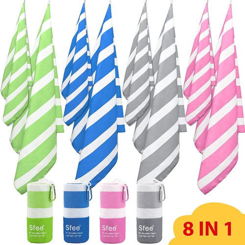 Sfee 4 Pack Toalla De Viaje De Microfibra, Toalla De Playa T 1