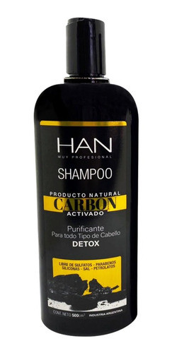 Shampoo Han Carbon Activado Purificante Detox S/sal X 500 Ml 0