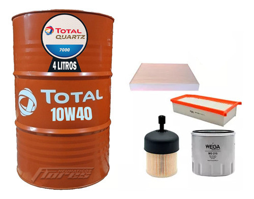 Cambio Aceite 10w40 4l + Kit Filtro Renault Kangoo 3 1.5 Dci 0