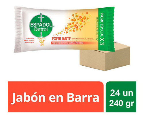 Caja Cerrada Jabon En Barra Espadol Exfoliante 24un X 3x80gr 0