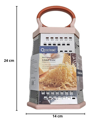 Rallador Hexagonal De Acero Inoxidable Con Manija 1