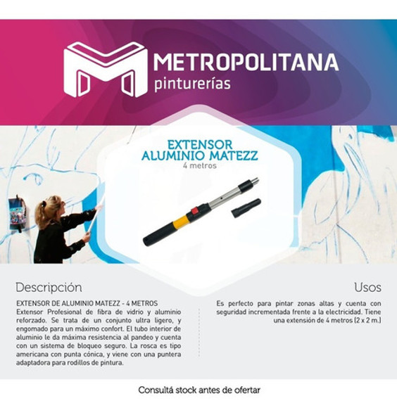 Extensor Aluminio Para Pintar Matezz | 4 Metros 1