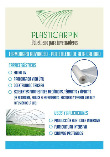 Nylon Para Invernadero Uv 2,50 X 100 Micrones X 25 Metros 1