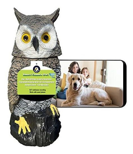 Camara Seguridad Disimulada Búho Cabeza Giratoria Audio 0