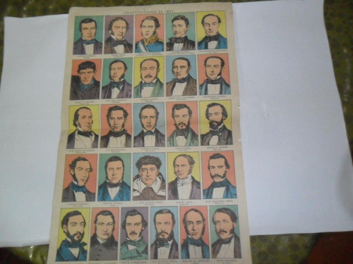 Antigua Lamina Billiken Constituyentes De 1853 Torrent Leiva 0