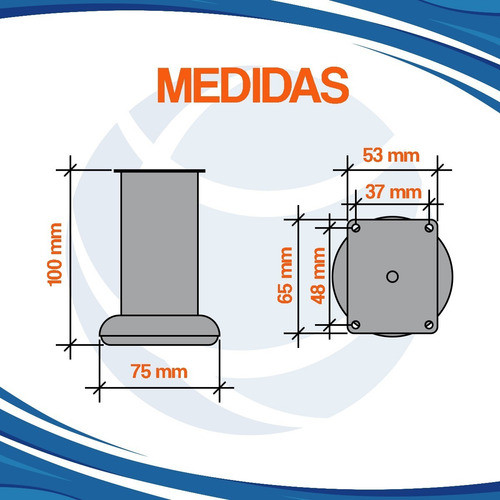 Pata Cónica 10 Cm Refozado Cromado Sillon Sofa Mueble 1
