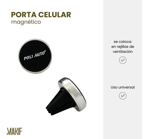 Porta Celular Soporte Magnético Rejillas De Ventilación Auto 1