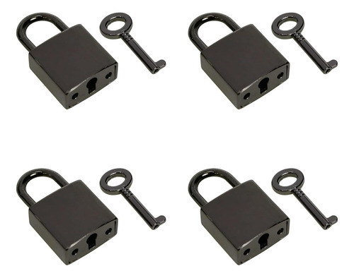 Coshar Paquete 4 Mini Candados Con Llave Estilo Antiguo Caja 0