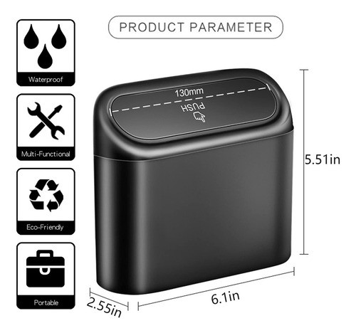 Cubo De Basura Universal Para Automvil Con Tapa, 2 Paquetes 1