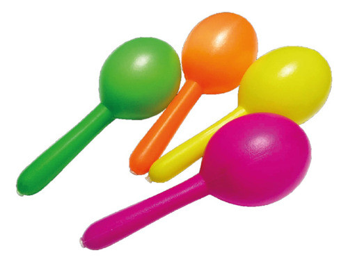 Combo Maracas Fiesta X 25 Plastica Redondas Cotillon Carioca 1