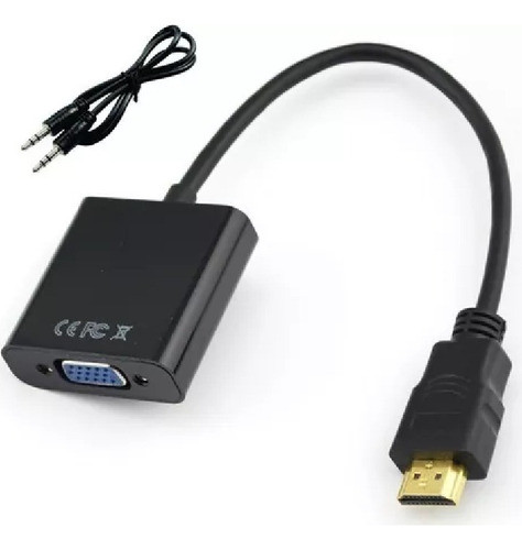 Cable Adaptador Conversor Hdmi A Vga Con Audio Full Hd 1080p 1