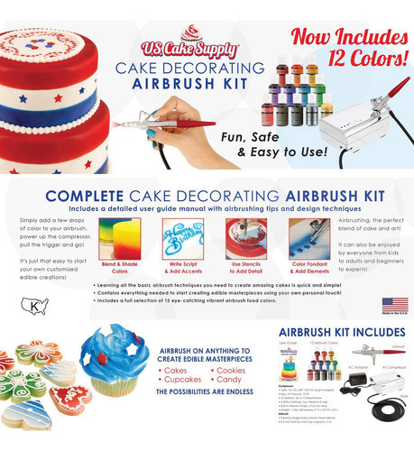 U.s. Cake Supply, Kit Completo De Aer&oacute;grafo Para La . 1