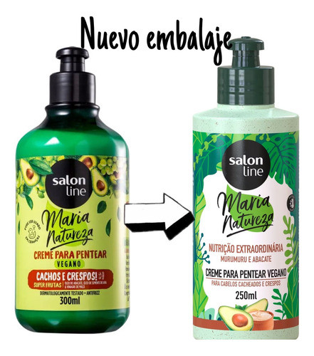 Salon Line Maria Natureza Crema Peinar Rulos Curly Girl Uv 1