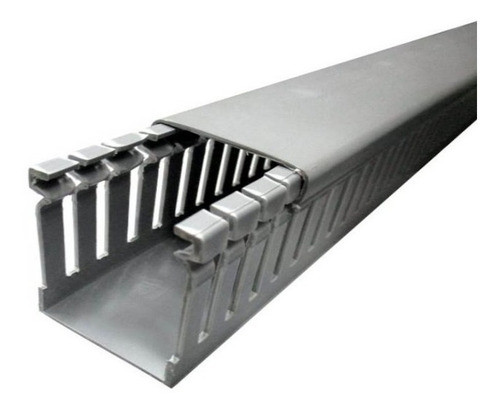 Cablecanal Ranurado Pvc 30x30mm X Tira 2 Mts Gris Asanno 0