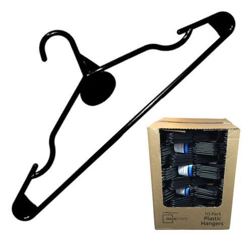 Perchas Plasticas Negras Reforzadas Pack 100 Unidades 0