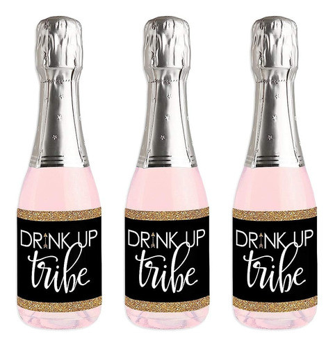Bride Tribe - Mini Etiqueta De Vino Y Botella De Champán Peg 0