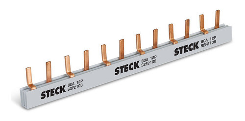 Puente Peine Bipolar Steck P/ Termica 16 Polos 28cm 2x8 0