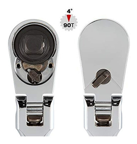 Tekton Juego De Trinquete Con Cabezal Flexible De 1/4, 3/8 Y 1
