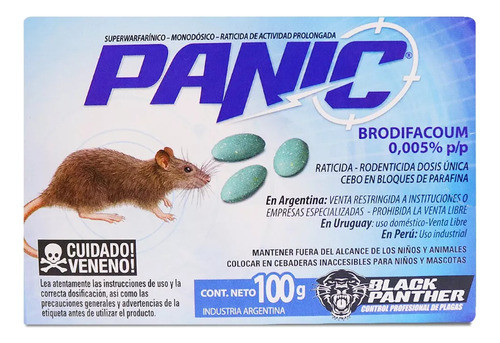 Veneno Cebo Raticida Rodenticida Panic 100 Grs Rata Raton 0