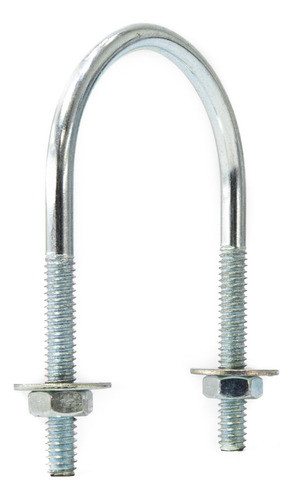 Grampa U Bolt Rosca 1/4 X10 Arandela Tuerca Zincada Fixo 1