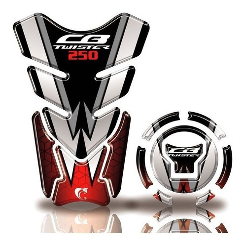 Protector Tanque Y Tapon Twister 250 Negro Gris Mk Motos 0