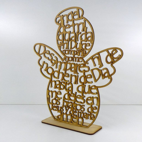 Ángel Oración Con Base - Mdf 15 Cm Alto - X 10 Unidades 1