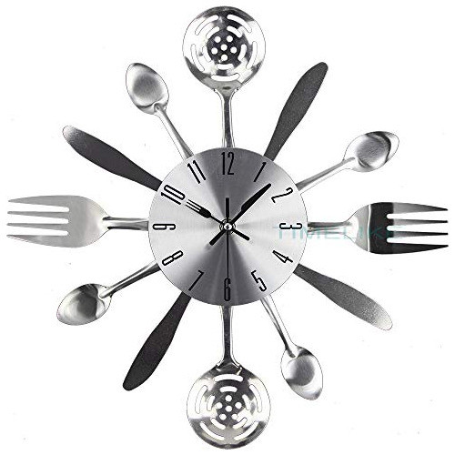 Reloj De Pared Con Cubiertos De Cocina De 14  Con Cucharas, 0
