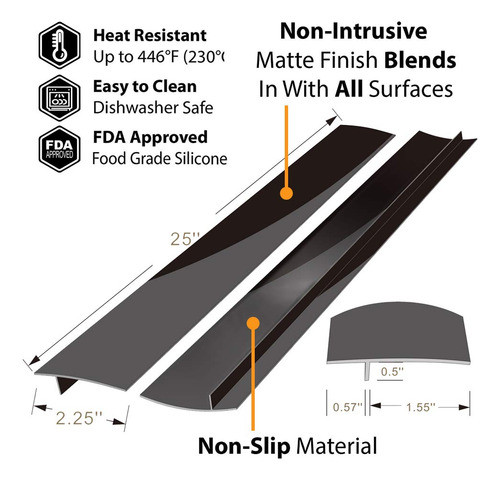 Burlete De Silicona Para Cocinas De 53cm Pack 2u. Negro 1