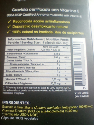 Pack X2 Graviola X60 Capsulas Organikal 1