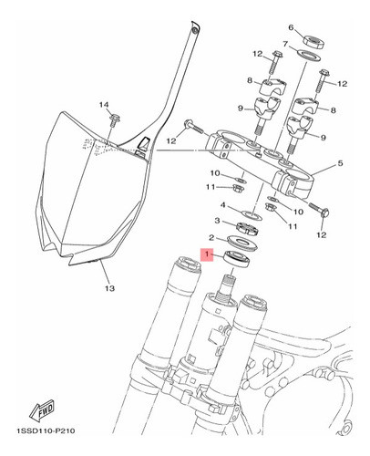 Ruleman Superior Dirección Original Yamaha Yz 250 Xt 1200 1