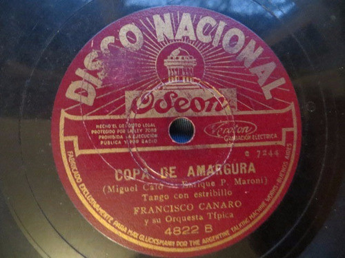 Francisco Canaro Deci Que Si + Copa De Amargura Disco Nacion 1