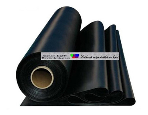 Piso Goma Botones Espesor 3mm Ancho 1.60 Mts Color Negro 1