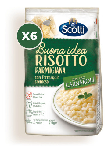 Risotto Carnaroli Scotti De Parmesano Sin Tacc 210 Gr.  X6 0