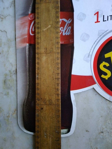 Cartel Publicidad Coca Cola 1l.vidrio,doble Faz De Carton 1