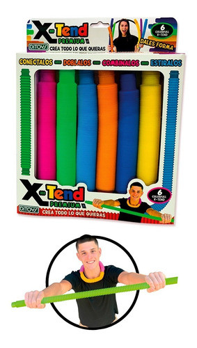 X Tend 6 Tubos Estirables Didactico Letras Números Ditoys 0