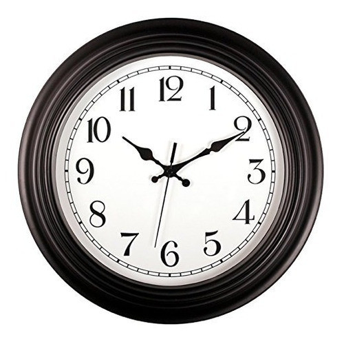 Reloj De Pared Negro, Foxtop Reloj De Pared Decorativo Silen 0