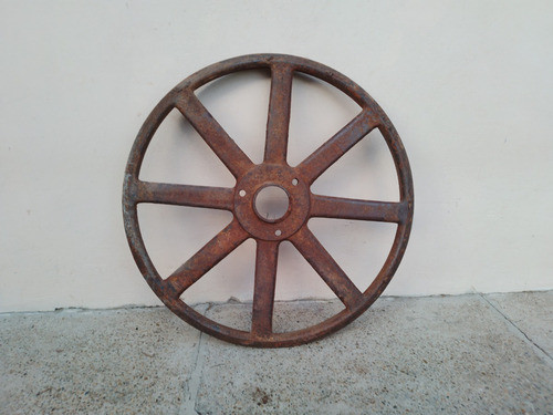Antigua Rueda En Hierro Ideal Tapa Mesa Base Pie No Volante 0