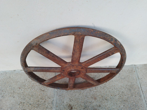 Antigua Rueda En Hierro Ideal Tapa Mesa Base Pie No Volante 1
