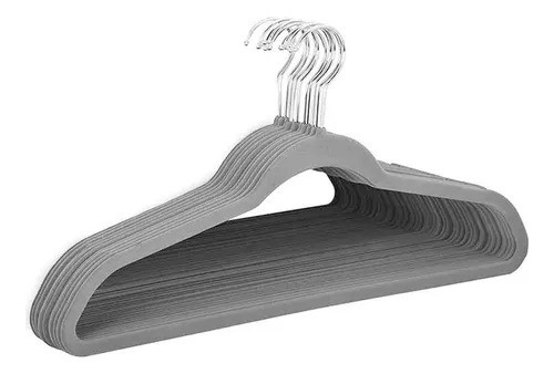 Set 10 Perchas Terciopelo Adulto 45cm Premium Percha Slim 0