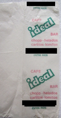 Antigua Servilleta Papel Café Bar Ideal Entre Rios Argentina 1