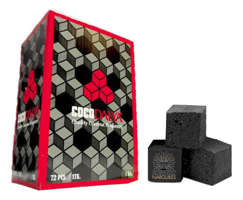 Carbón Natural Coco Cúbico Para Narguile Shisha X18 Adalya 0