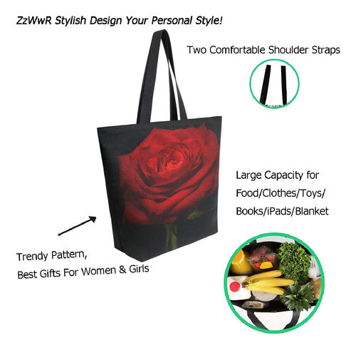 Bolso De Tote Grande Con Asa Para Gimnasio Y Compras, Negro 1