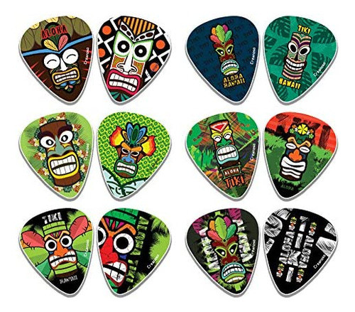 Aloha Tiki Art Guitar Picks (paquete De 12) Regalos De Y De 0