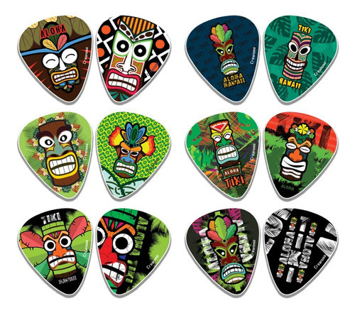 Aloha Tiki Art Guitar Picks (paquete De 12) Regalos De Y De 0