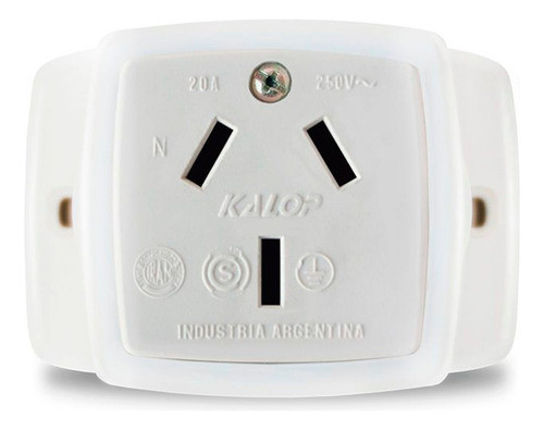 Superficie Pvc Toma 20a Exterior Blanco Kalop Electro Medina 0